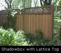 Shadowbox Lattice Top Wood Fence