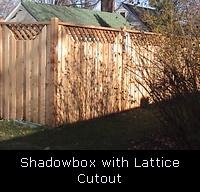 Shadowbox with Cut Out Lattice Top Wood Fence